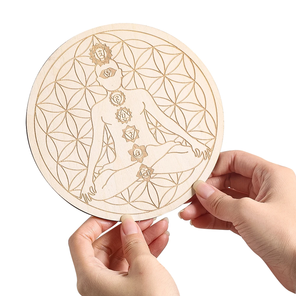 Yoga Fitness Matte - 15CM grabado láser 7 Chakras meditación
