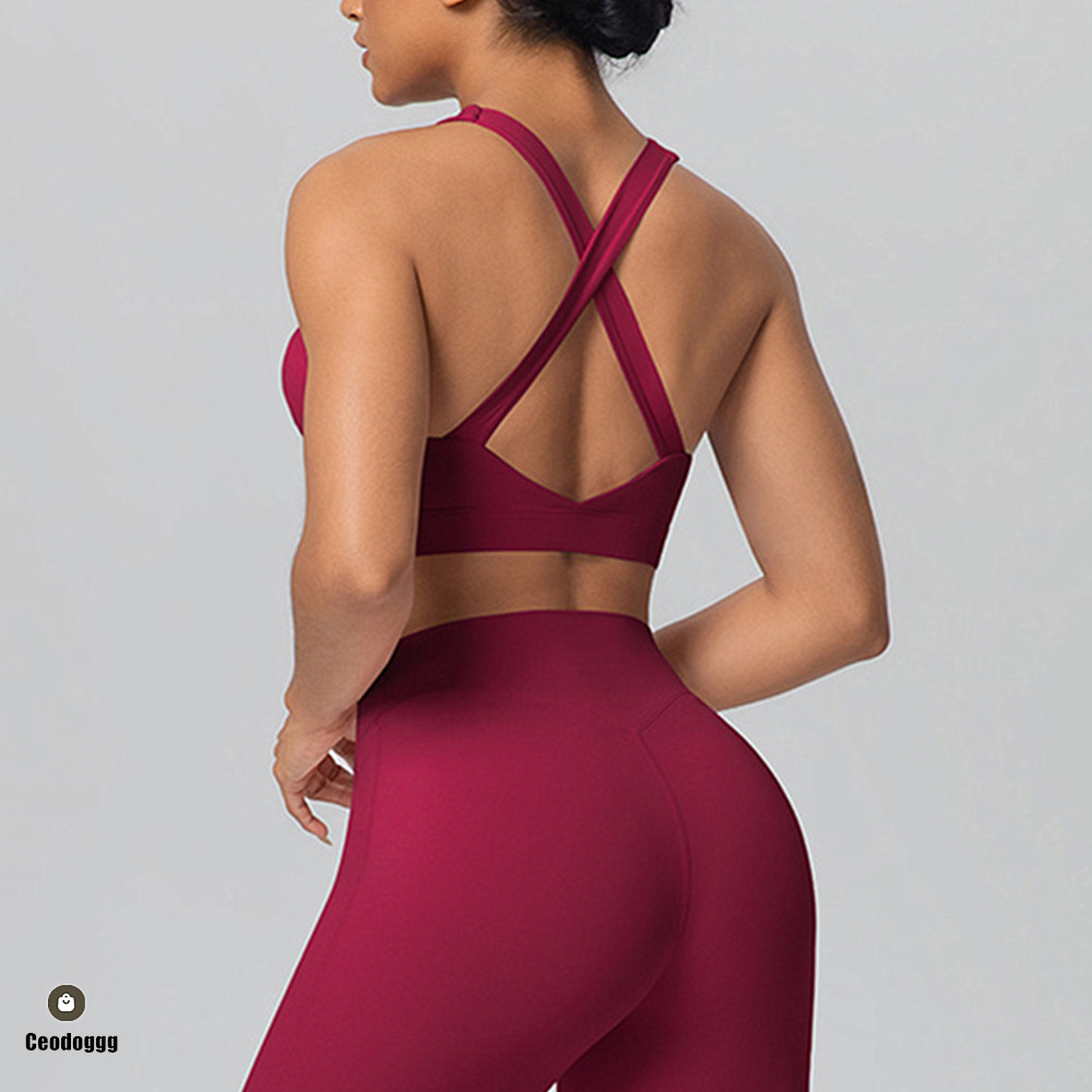 Stretch Strap Yoga - Sujetador deportivo con tirantes cruzados para