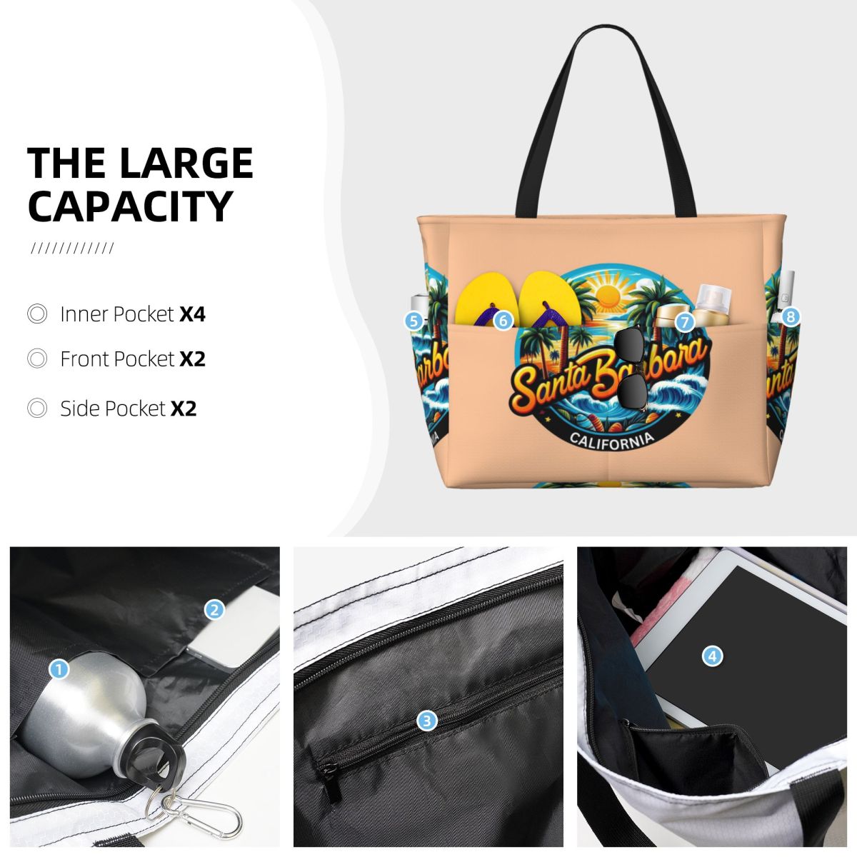 Bolsa de Playa Santa Bárbara,  - Yoga Fitness California reseña y precio